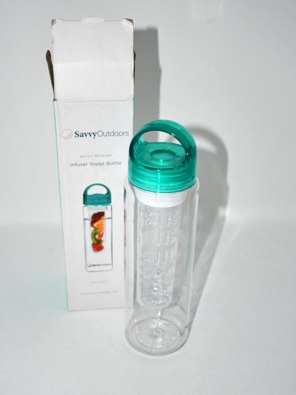 Savvy Outdoors Savvy Infusion 24 oz Fruit Infuser Water Bottle Teal New Open Box